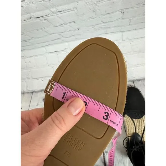 EILEEN FISHER Lala espadrille flat black sandals size 7.5 NWOB - Picture 10 of 10